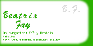 beatrix fay business card